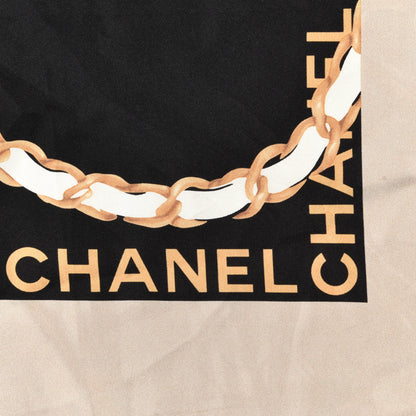 Chanel Silk CC Flap Bag Square Scarf Black 2 of 3