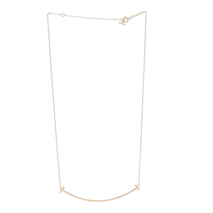 Tiffany 18K Yellow Gold Large T Smile Pendant Necklace 2 of 5