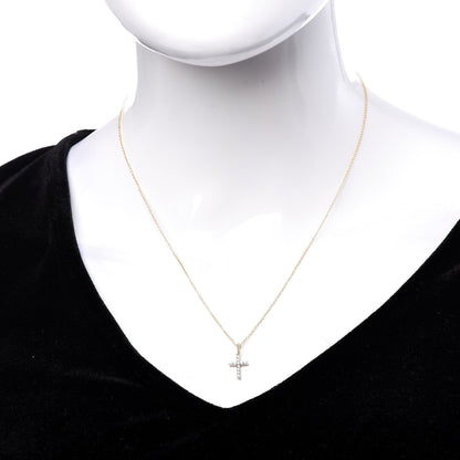 David Yurman 18K Yellow Gold Diamond Cable Collectibles Cross Necklace 2 of 6