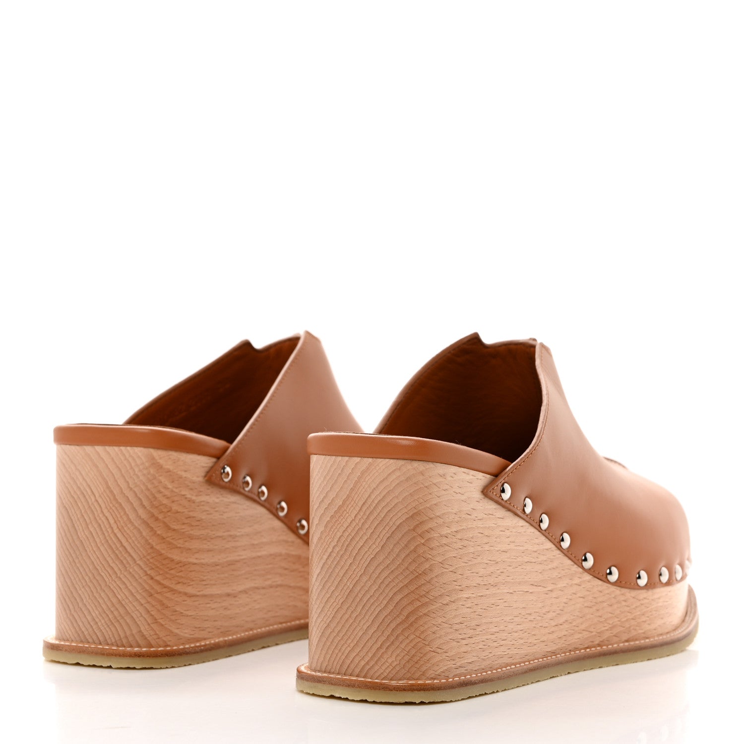Hermes Calfskin Beechwood Earth Mules 38 Marron Glaise 4 of 9