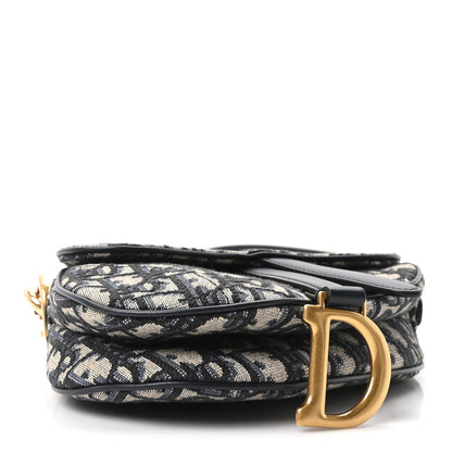 Christian Dior Oblique Mini Saddle Bag With Strap Blue 4 of 11