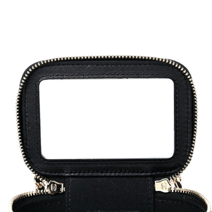 Chanel Lambskin Quilted Top Handle Mini Vanity Case With Chain Black 8 of 10