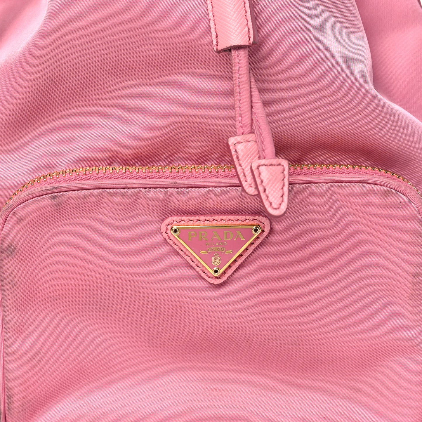 Re-Nylon Saffiano Duet Bucket Crossbody Bag Begonia