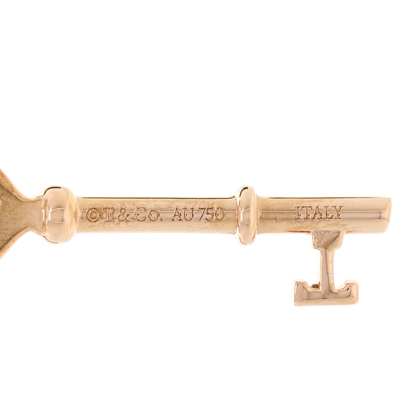 18K Rose Gold Mini Heart Key Pendant Necklace