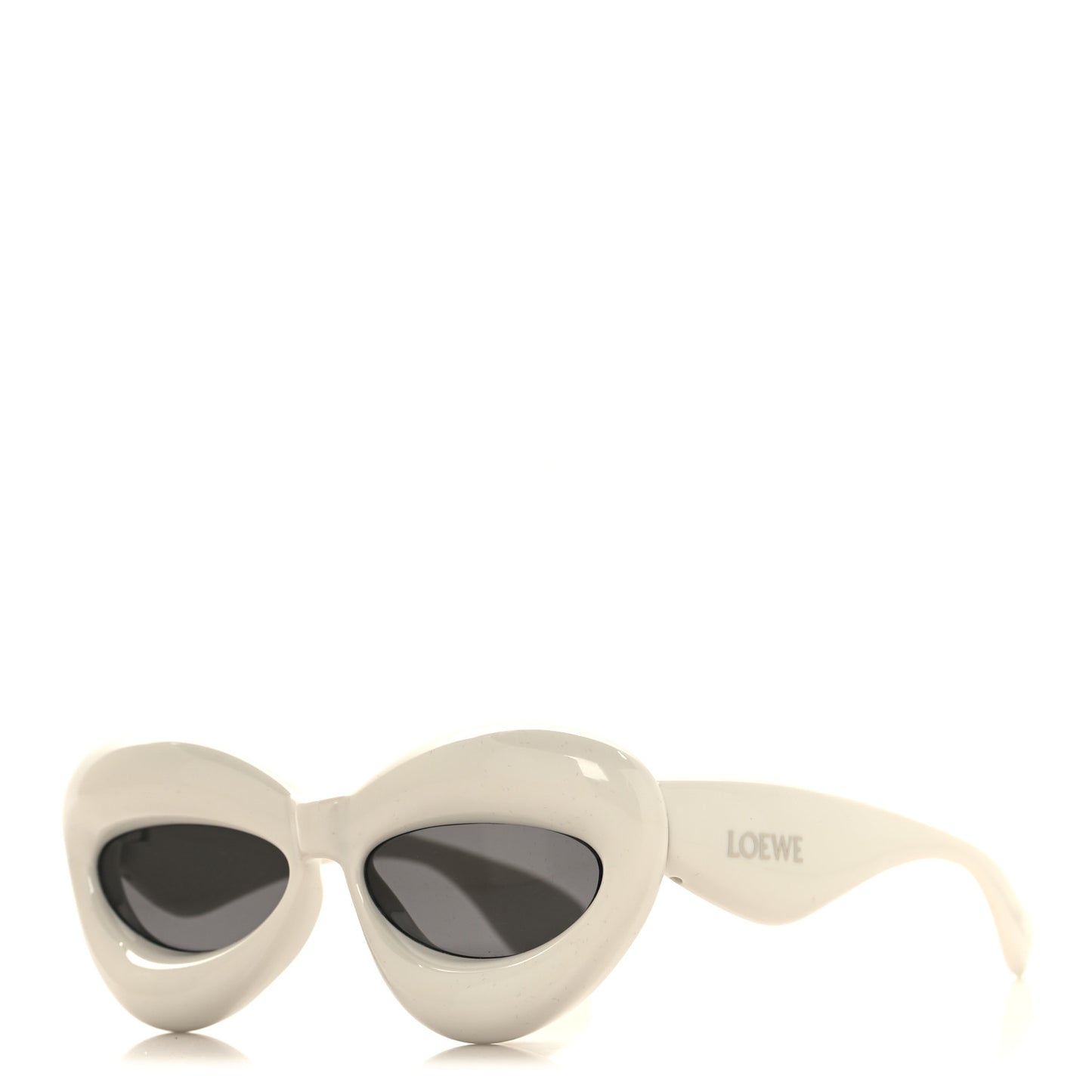 Acetate Inflated Cat-Eye Sunglasses LW40097I White