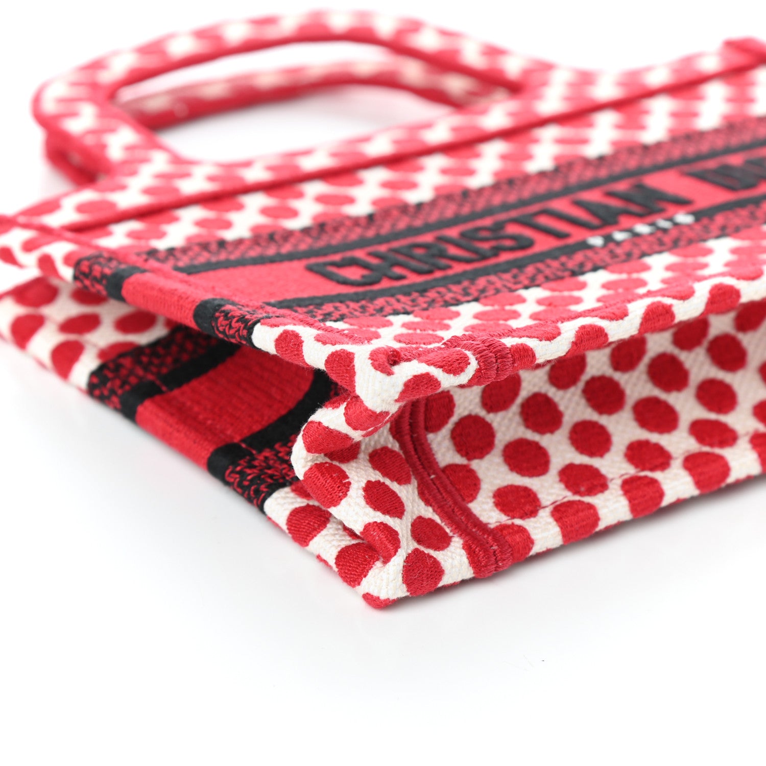 Christian Dior Canvas DiorAmour Dots Mini Book Tote Red 7 of 8