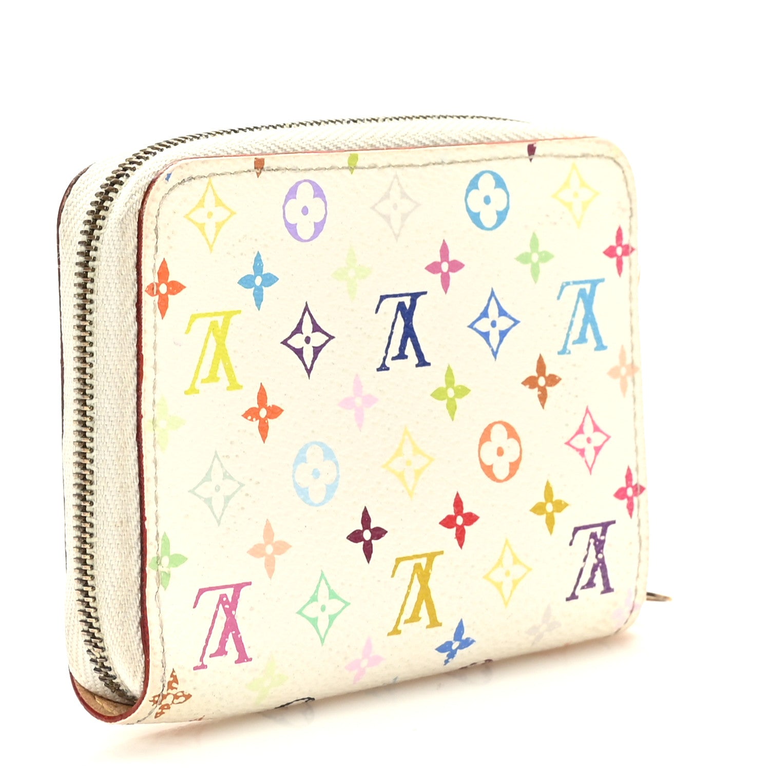 Louis Vuitton Monogram Multicolor Zippy Coin Purse Wallet White 3 of 7