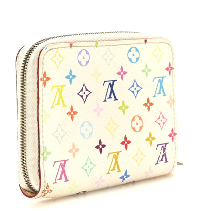 Louis Vuitton Monogram Multicolor Zippy Coin Purse Wallet White 3 of 7