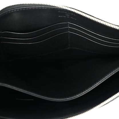Chanel Metallic Lambskin Wave Clutch Black Silver 6 of 12