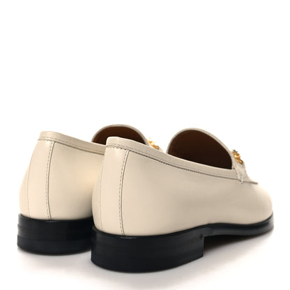 Gucci Calfskin Crystal Womens Jordaan Loafers 37 Mystic White 4 of 9
