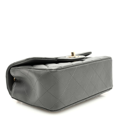 Chanel Lambskin Quilted Mini Rectangular Flap Dark Grey 4 of 11