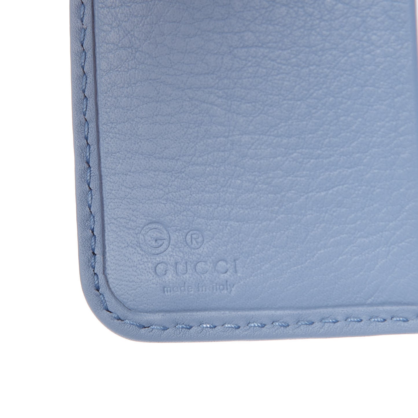 Soft Microguccissima Continental Zip Wallet Mineral Blue