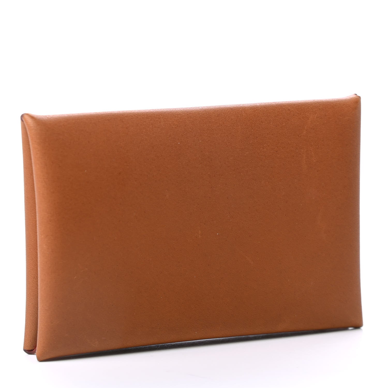 Hermes Barenia Verso Calvi Card Case Fauve Orange Poppy 2 of 4