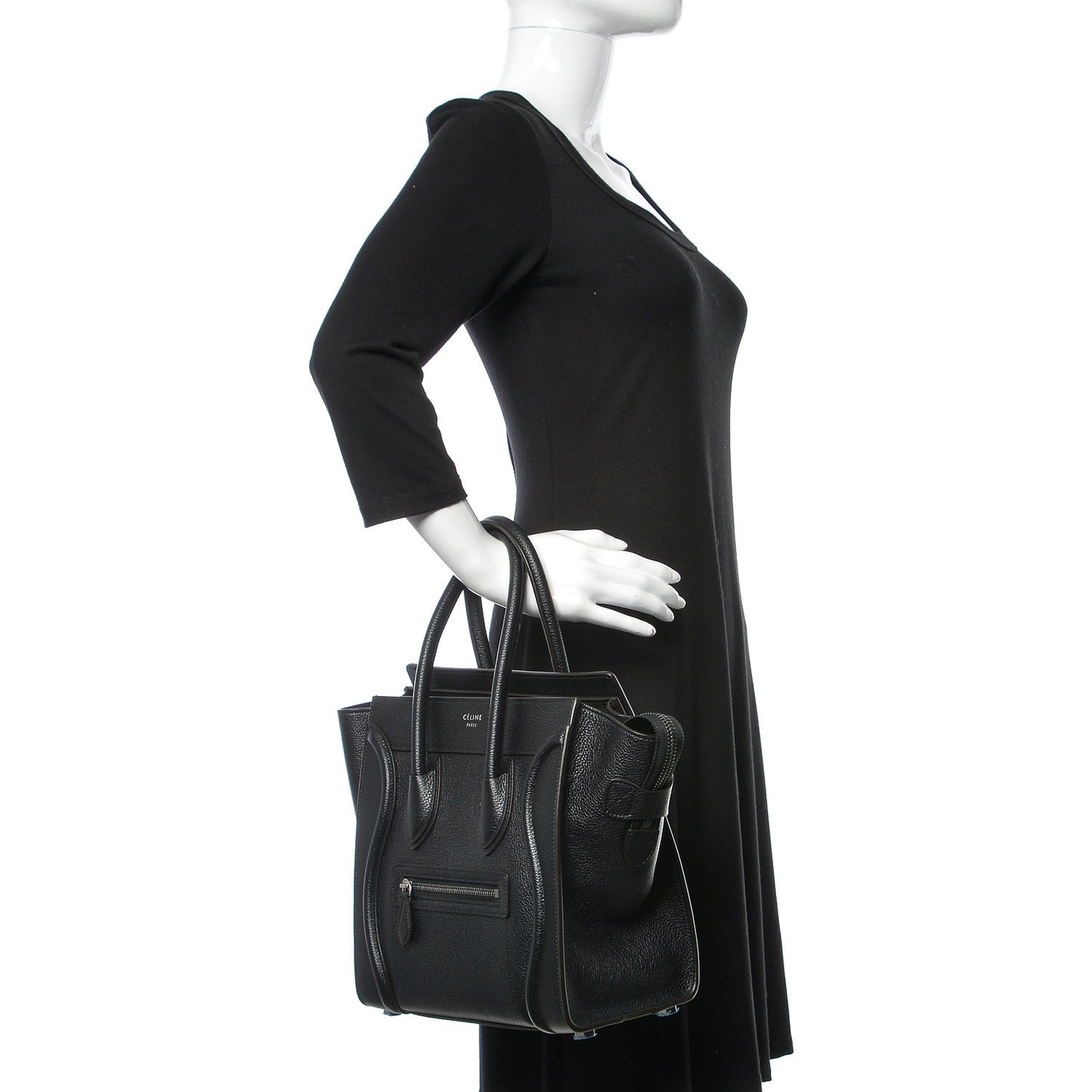 Drummed Calfskin Micro Luggage Black