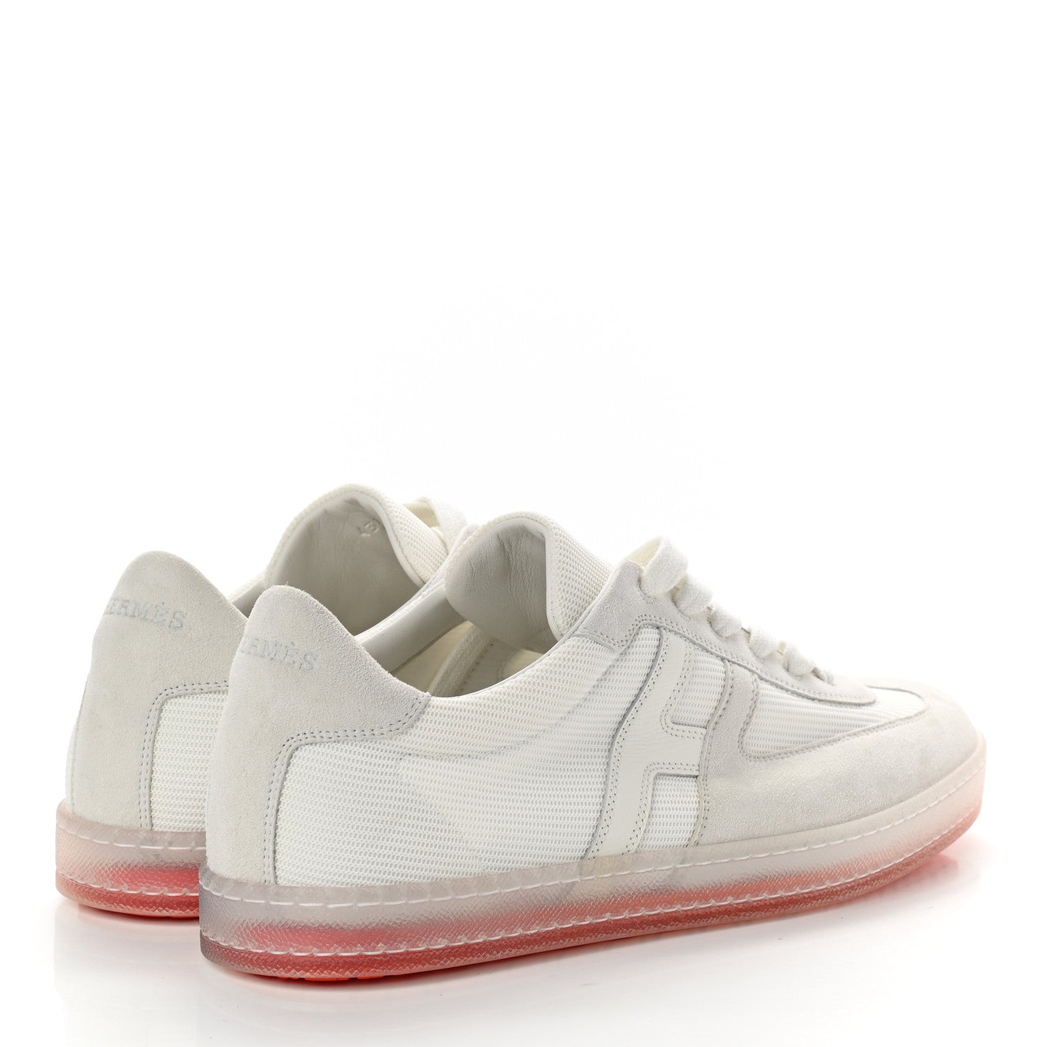 Hermes Technical Mesh Suede Boomerang Sneakers 43.5 White 4 of 10