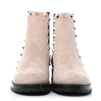 Valentino Garavani Suede Rockstud Beatle Chelsea 20mm Ankle Boots 36.5 Poudre 2 of 4