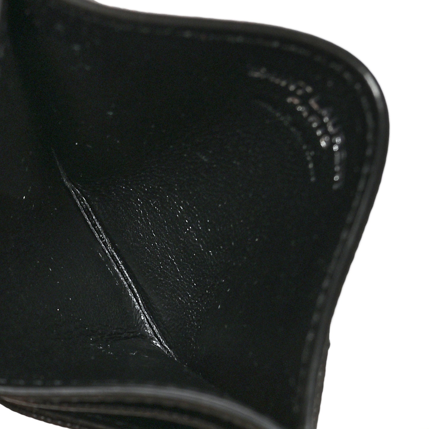 Grain De Poudre Matelasse Chevron Monogram Credit Card Case Black