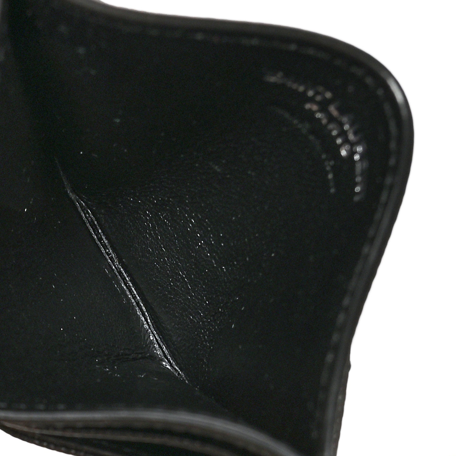 Saint Laurent Grain De Poudre Matelasse Chevron Monogram Credit Card Case Black 5 of 8