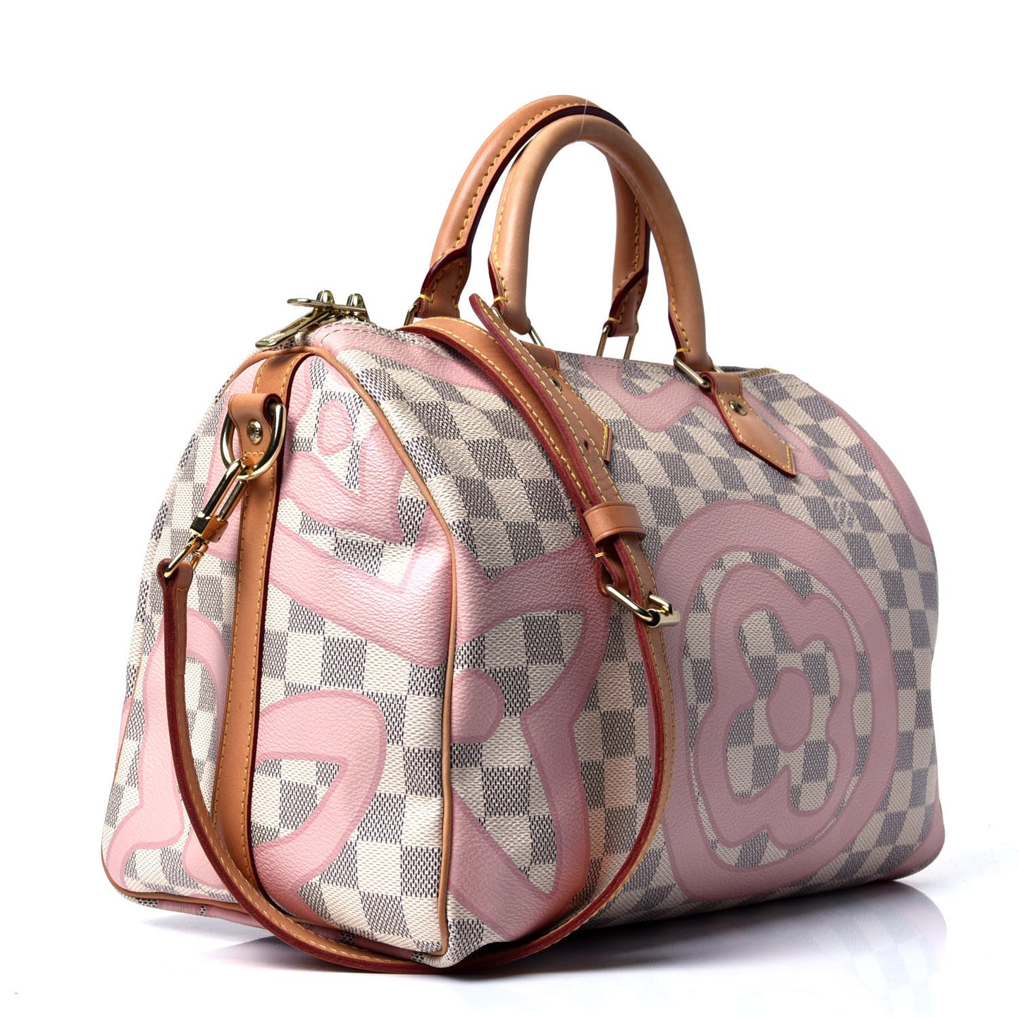 Damier Azur Tahitienne Speedy Bandouliere 30 Rose Ballerine