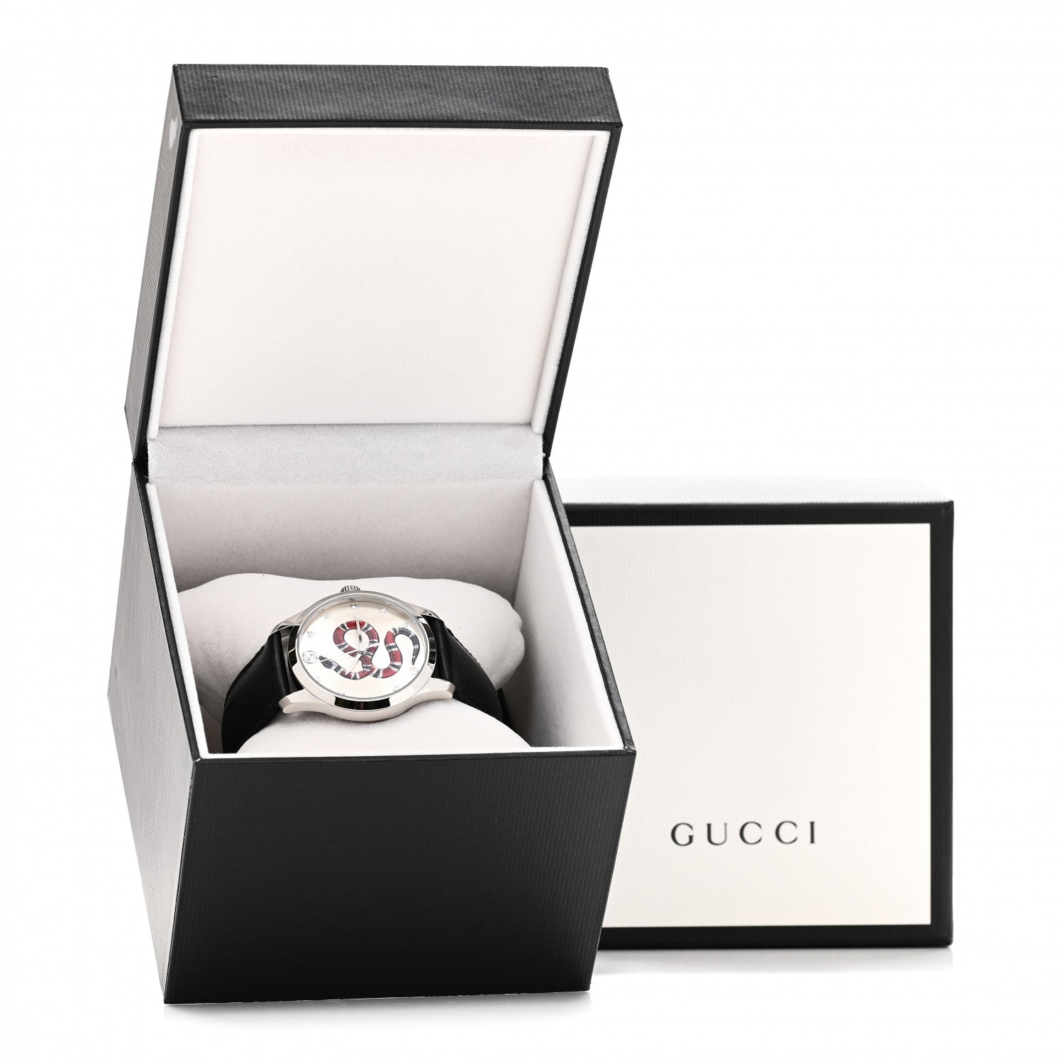 Gucci Stainless Steel Calfskin 38mm G-Timeless Snake Quartz Watch 5 of 5