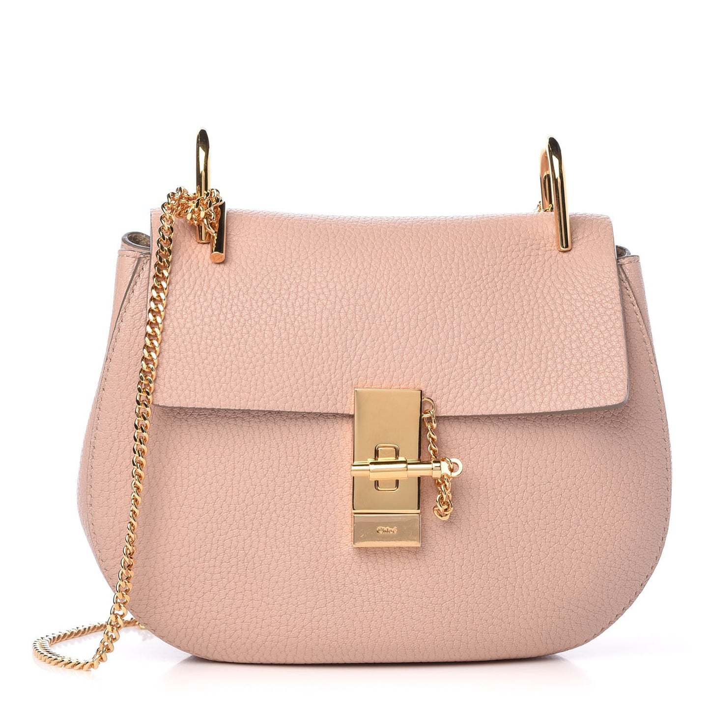 Grained Lambskin Drew Shoulder Bag Cement Pink