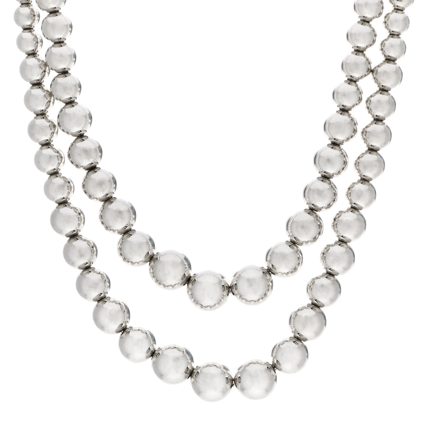 Sterling Silver HardWear Graduated Ball Two-Row Necklace
