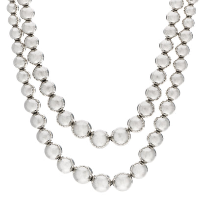 Tiffany Sterling Silver HardWear Graduated Ball Two-Row Necklace 1 of 6