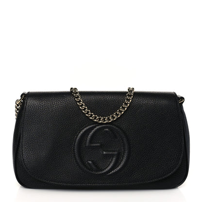 Gucci Pebbled Calfskin Medium Soho Flap Crossbody Black 1 of 11