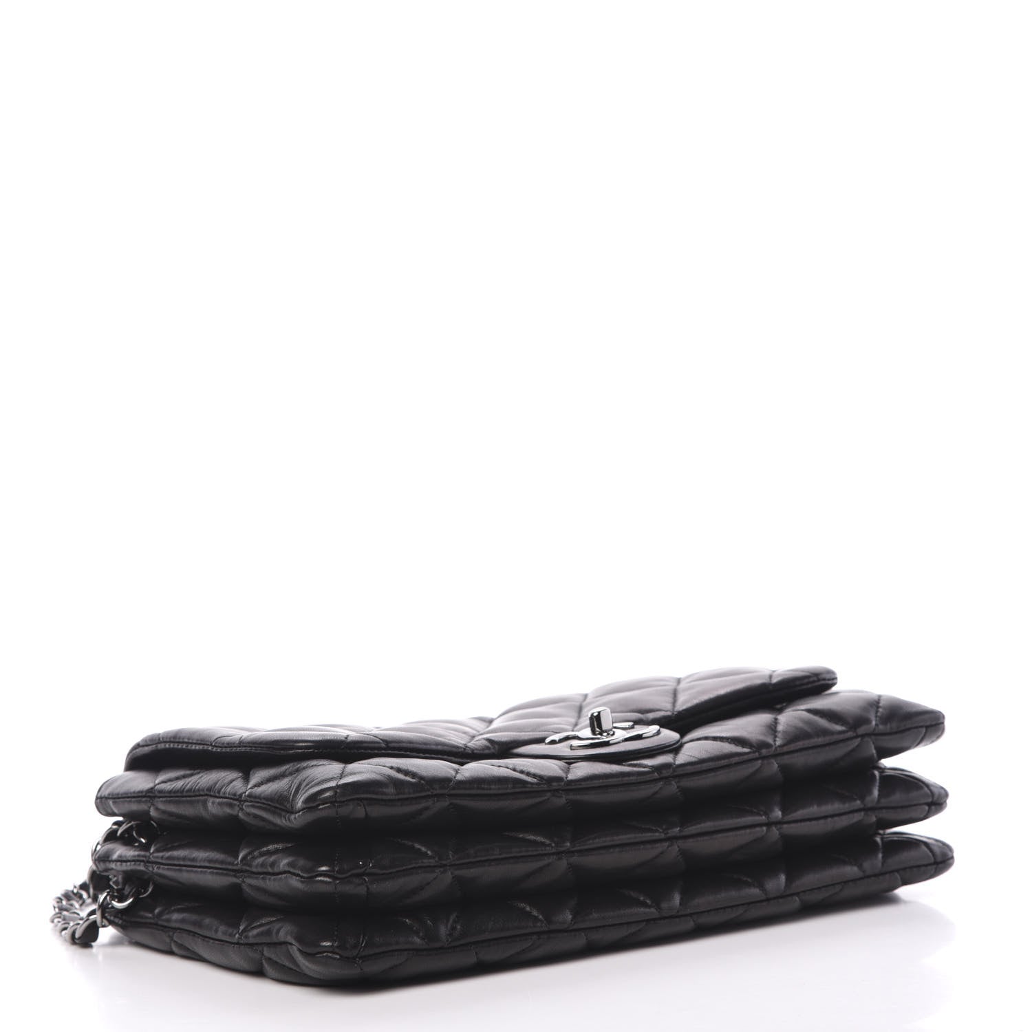 Chanel Lambskin Quilted 3 Accordion Flap Bag Black 3 of 12