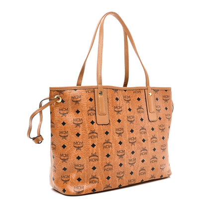 MCM Visetos Medium Liz Reversible Shopper Tote Cognac 4 of 14