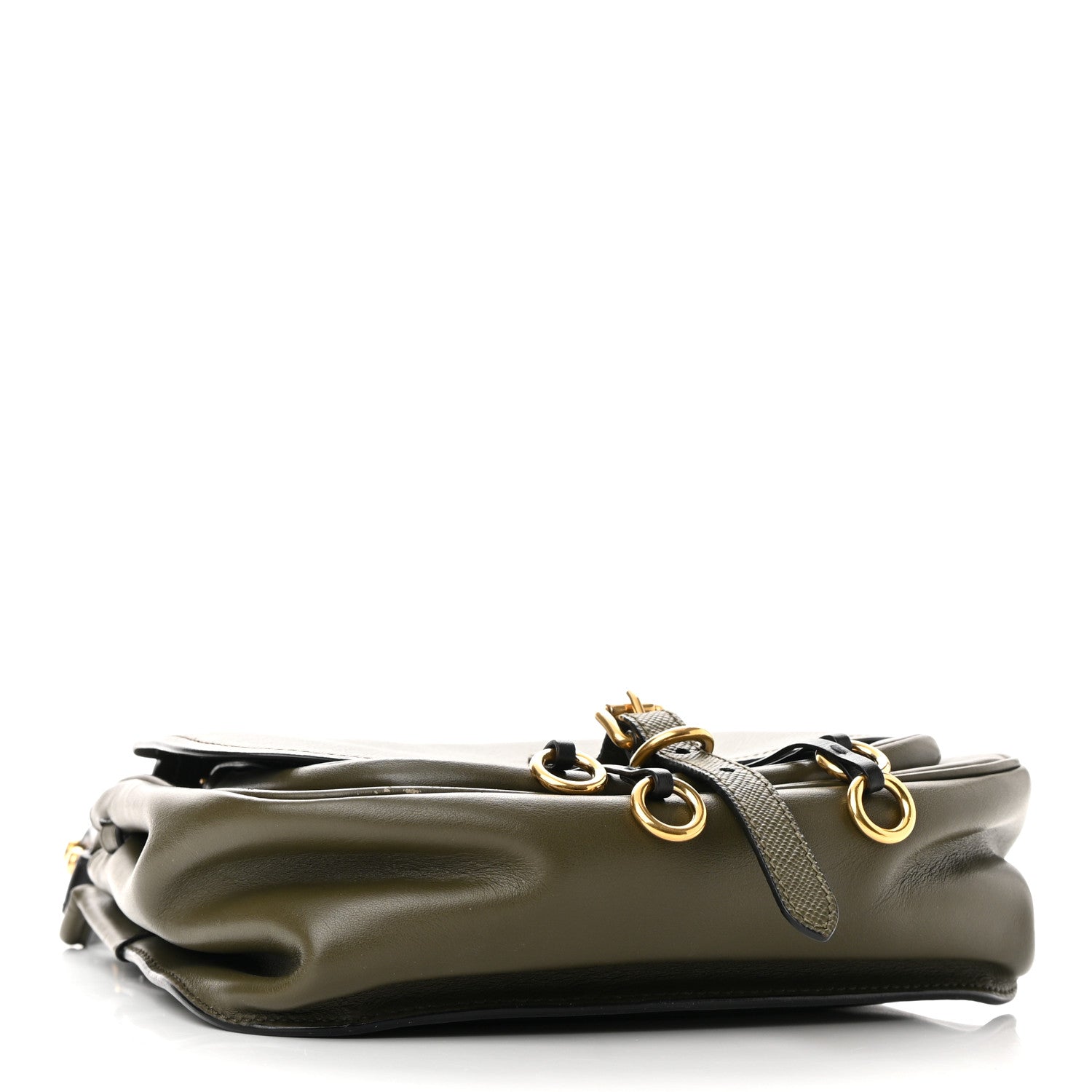 Prada Saffiano Cuir Calf Corsaire Bag Militare Black 5 of 14