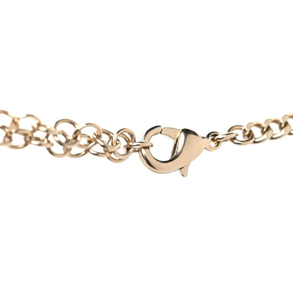 Chanel Crystal Resin CC Chain Link Short Necklace Black Gold 4 of 5