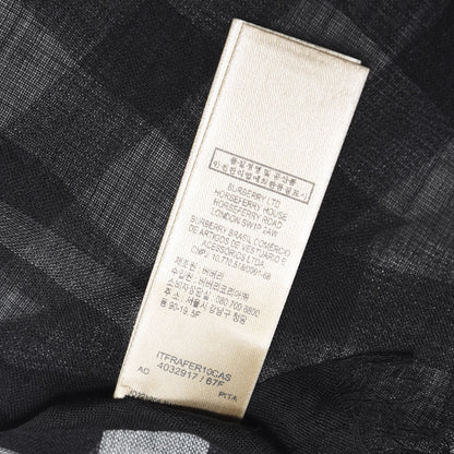 Burberry Silk Wool Check Lightweight Scarf Black 3 of 4
