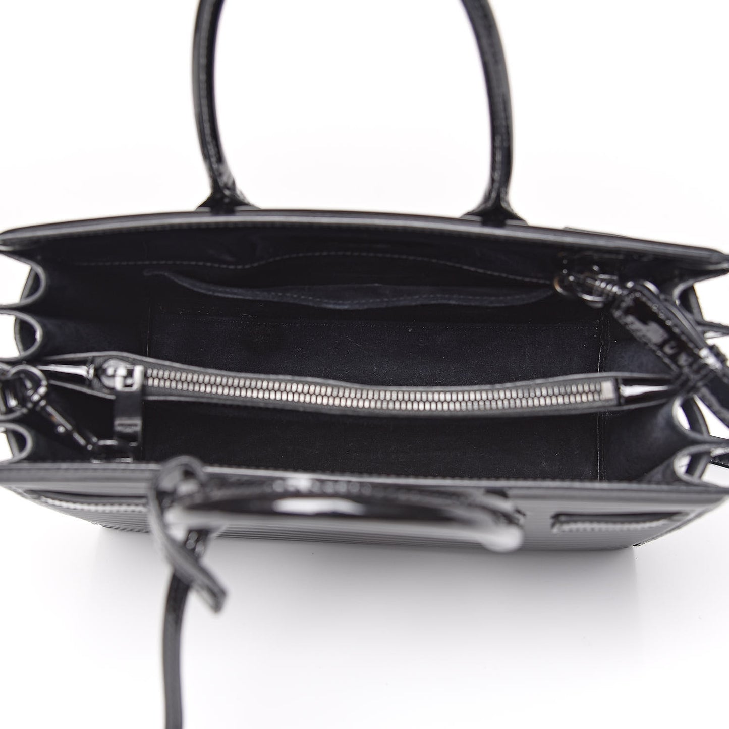 Ribbed Patent Calfskin Baby Sac De Jour Black