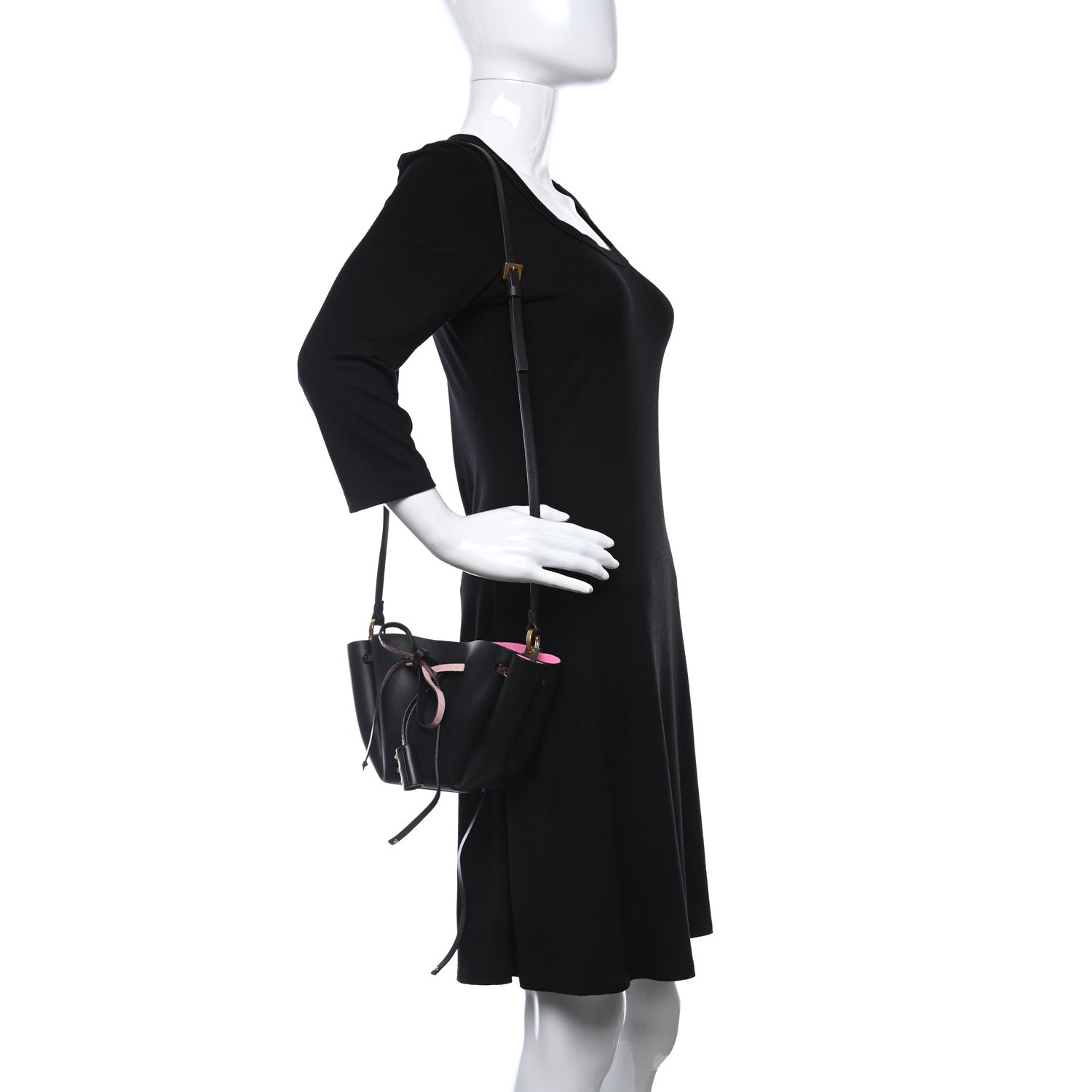 Valentino Garavani Vitello Ayers VLogo Bucket Bag Black 2 of 8