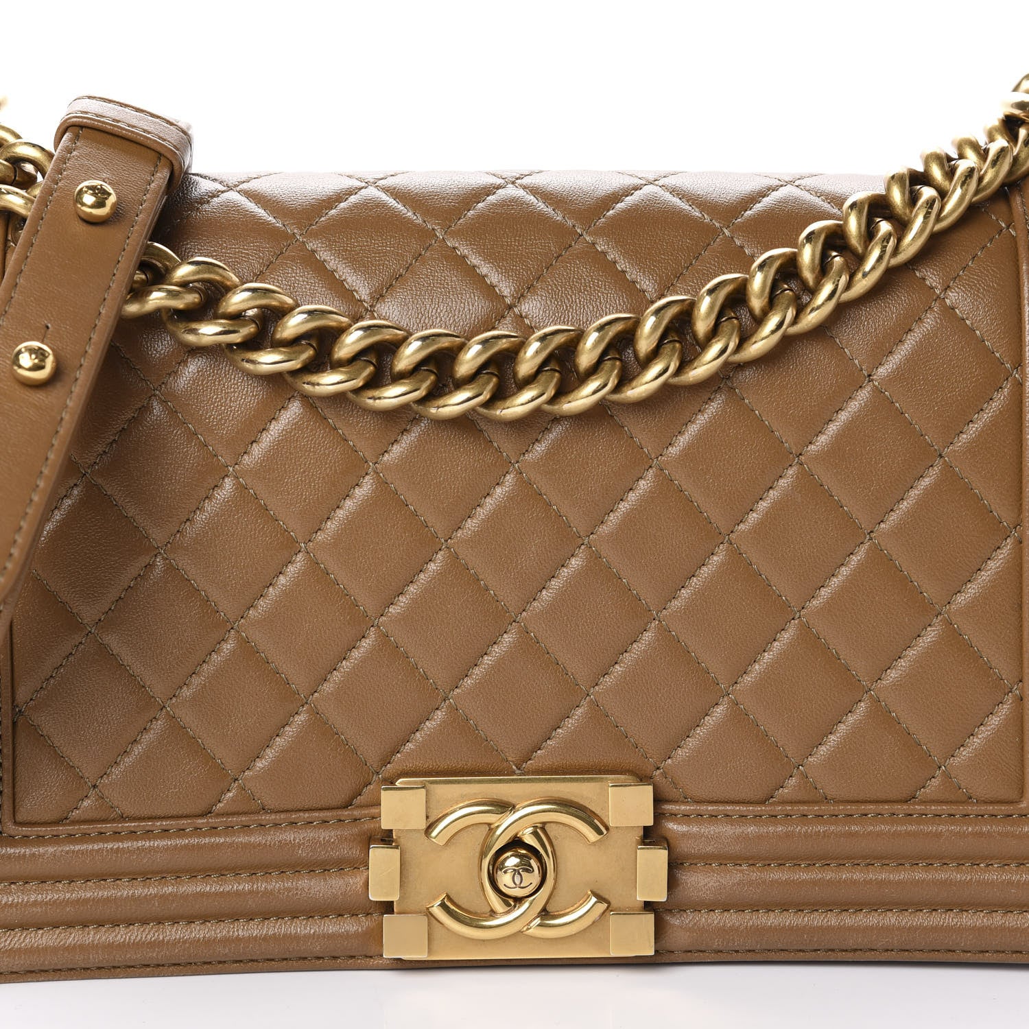 Chanel Calfskin Quilted Medium Boy Flap Camel 12 of 12