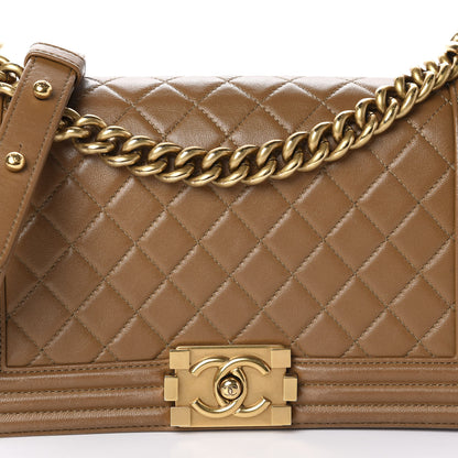 Chanel Calfskin Quilted Medium Boy Flap Camel 12 of 12