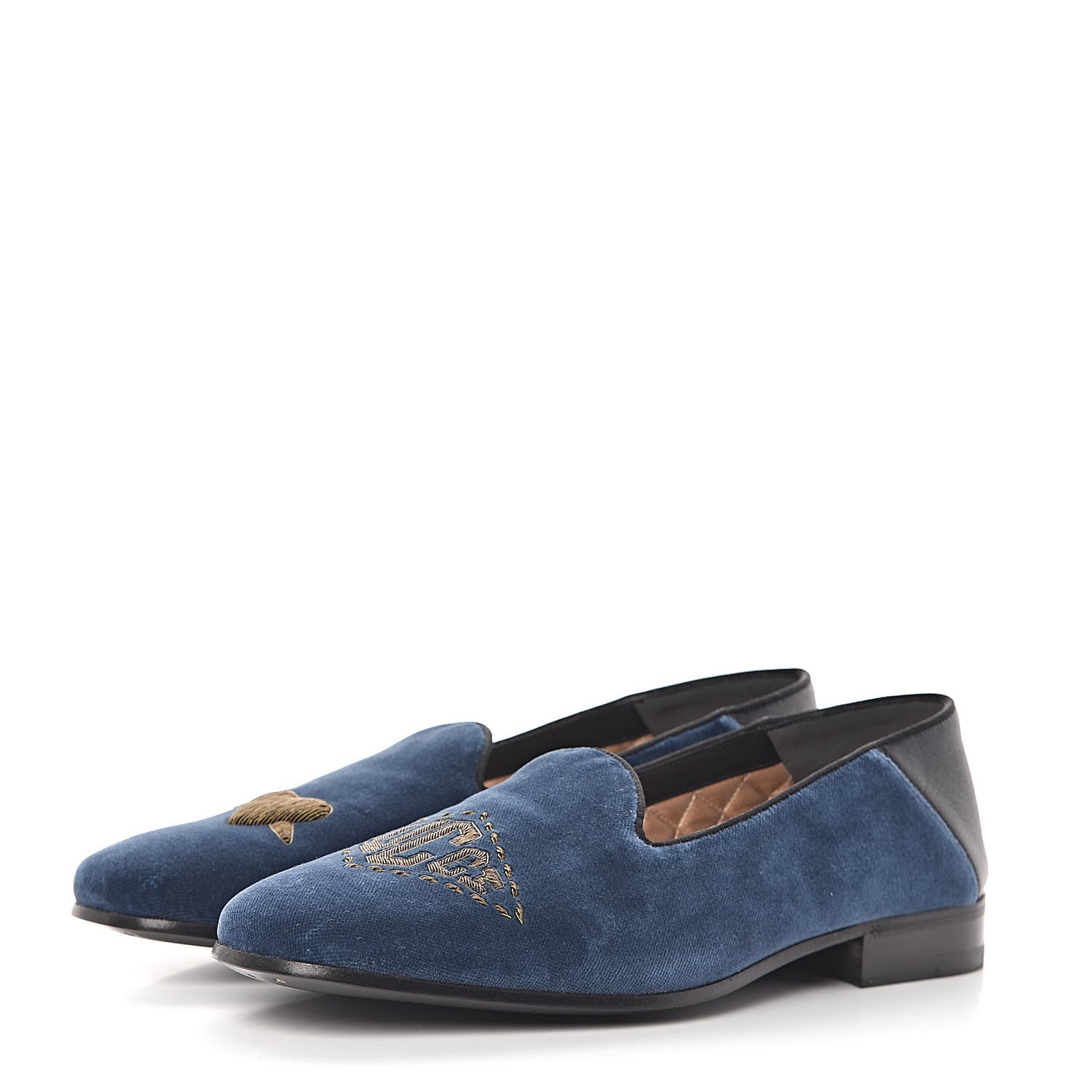 Gucci Velvet Mens Loafers 8 Blue 2 of 10