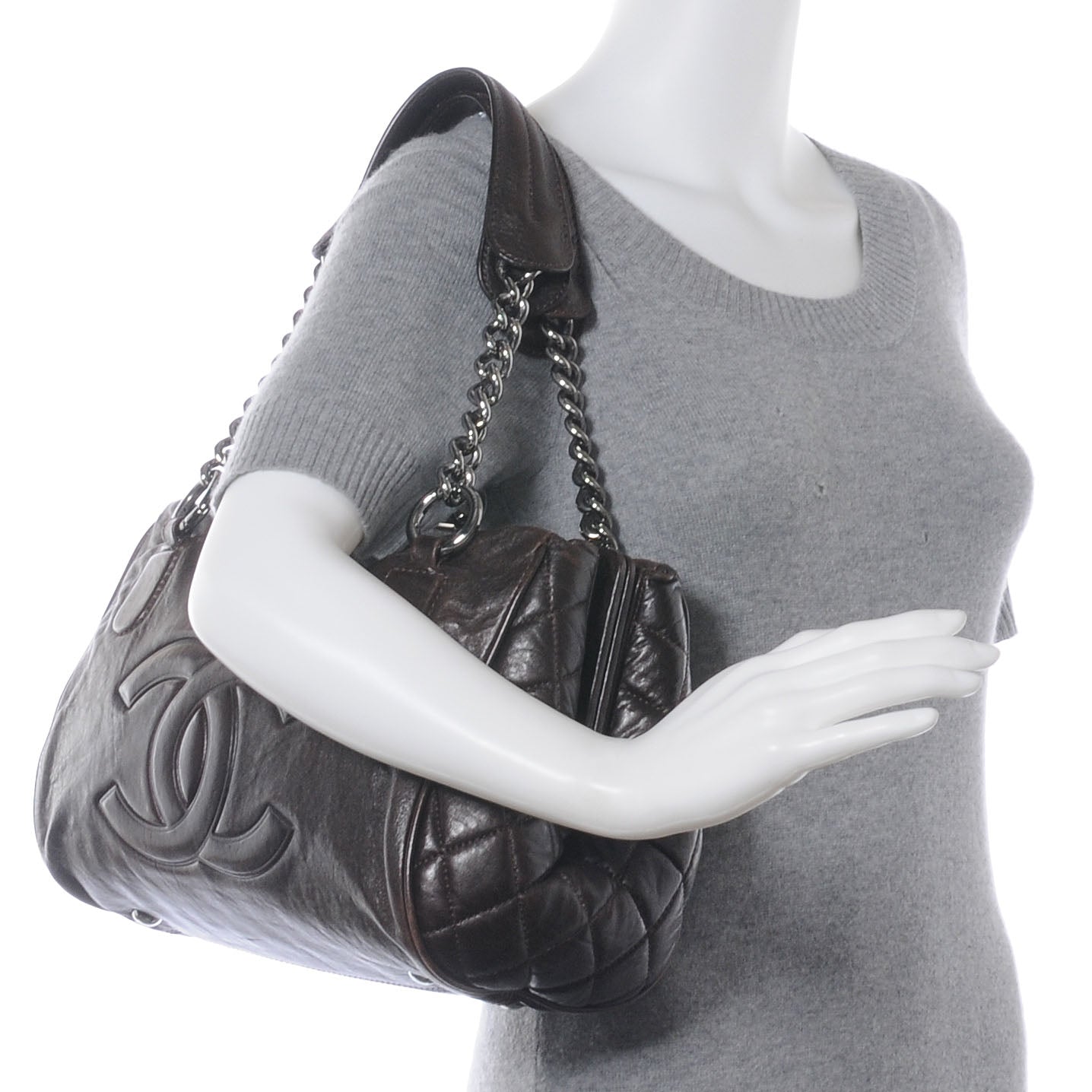 Chanel Calfskin Small Perfect Day Tote Dark Brown 2 of 8