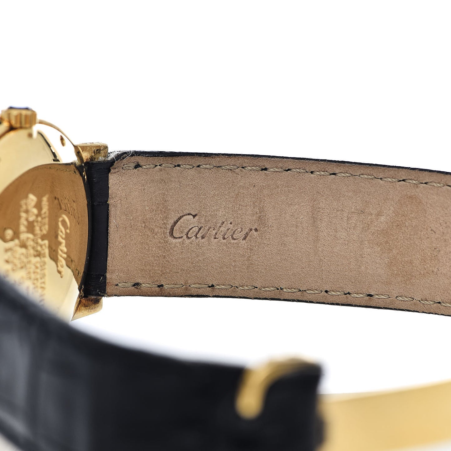 Sterling Silver Vermeil Calfskin 33mm Must De Cartier Quartz Watch