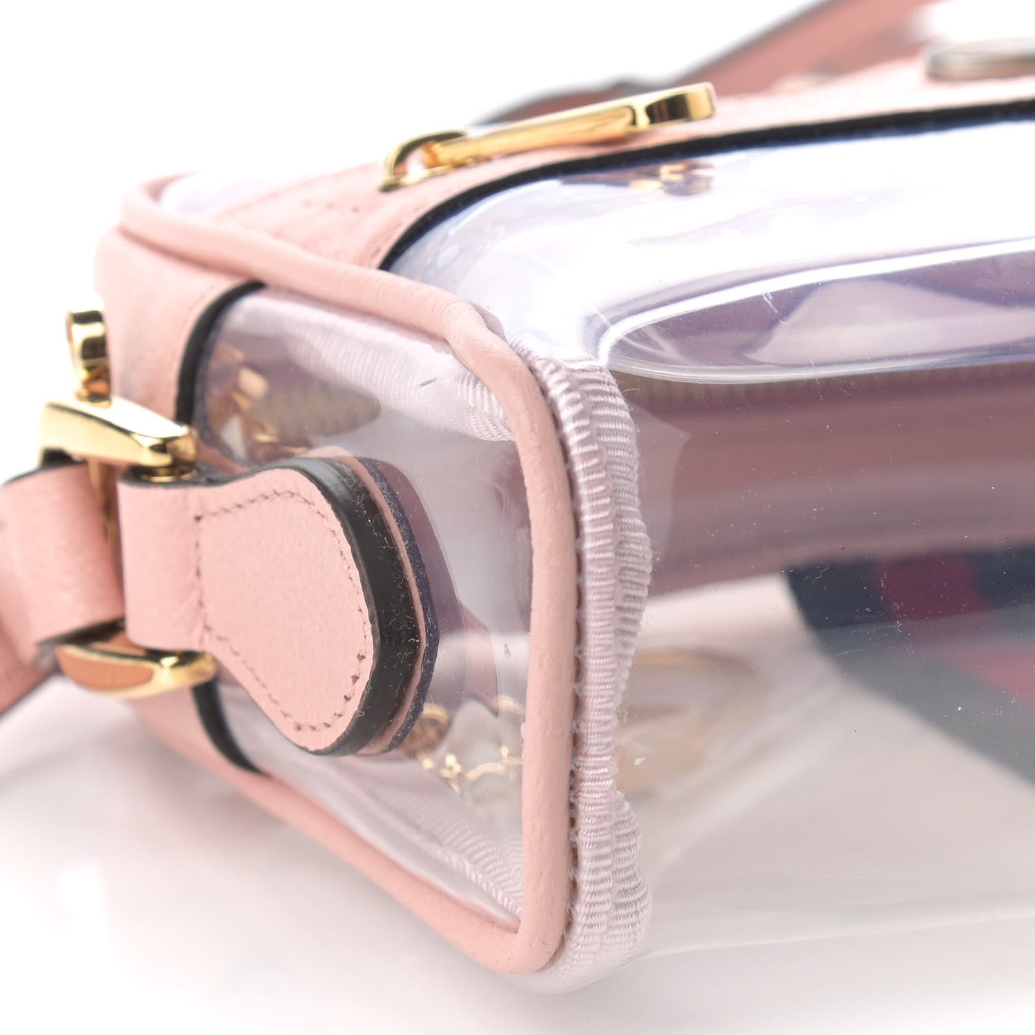 Gucci Vinyl Web Mini Ophidia Transparent Shoulder Bag Perfect Pink 8 of 9