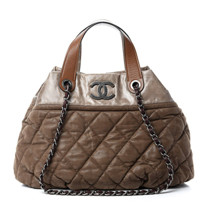 Chanel Iridescent Calfskin Quilted Large In The Mix Tote Khaki 1 of 10