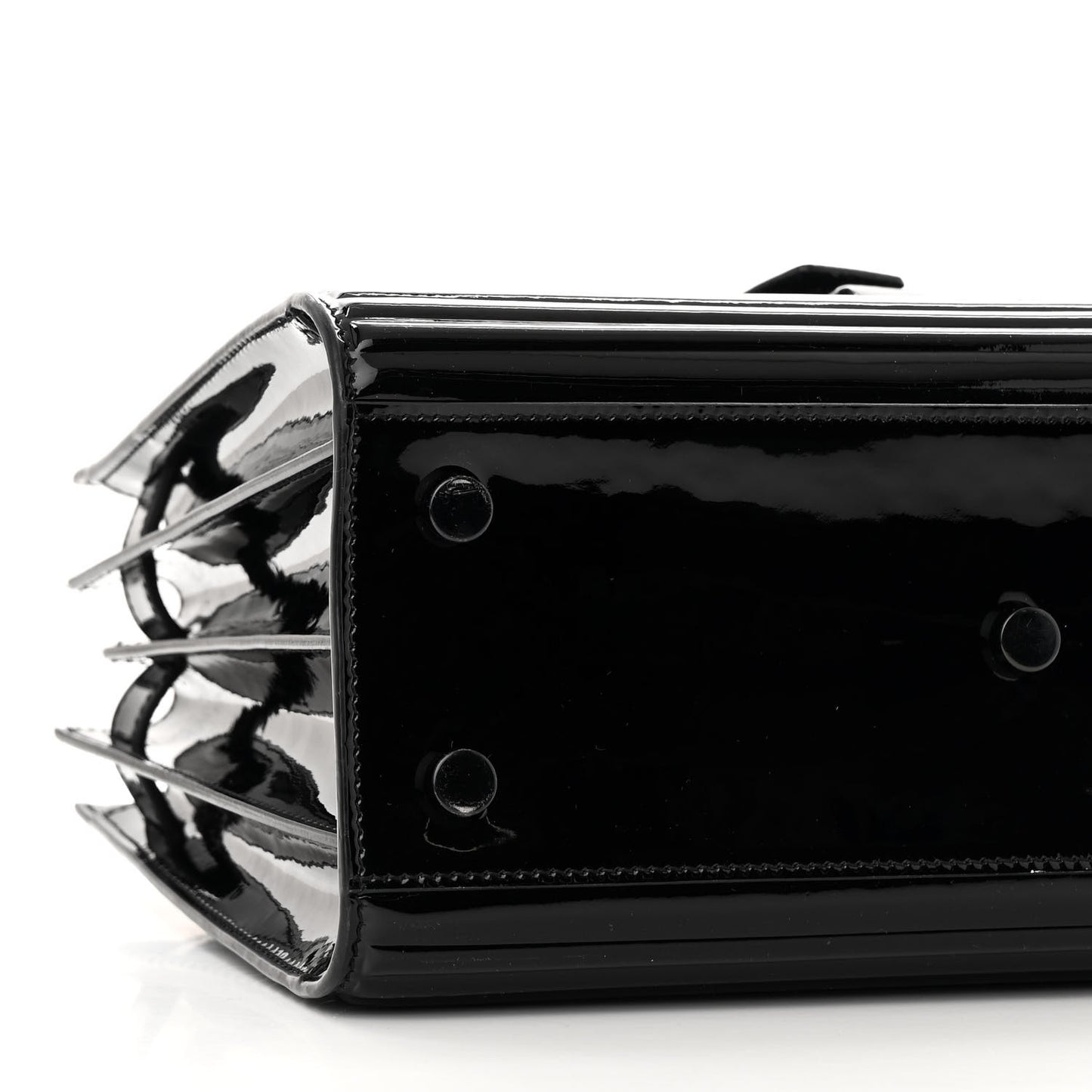 Ribbed Patent Calfskin Baby Sac De Jour Black