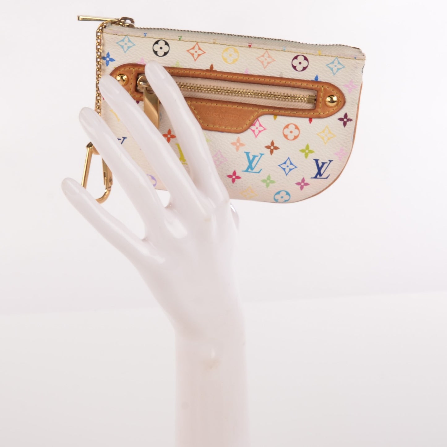 Monogram Multicolor Pochette Plate MM White