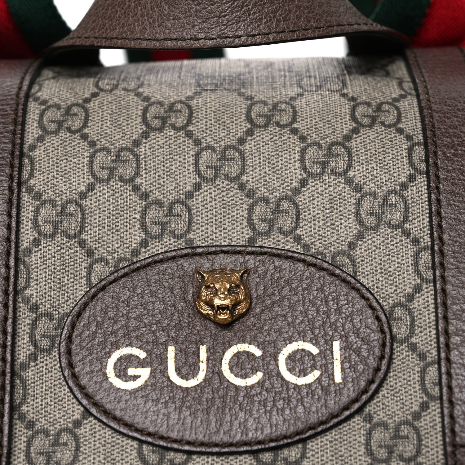 Gucci Soft GG Supreme Monogram Neo Vintage Double Buckle Backpack Beige New Acero Crop 8 of 10