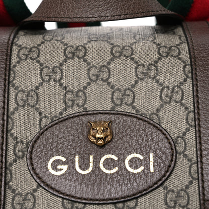 Gucci Soft GG Supreme Monogram Neo Vintage Double Buckle Backpack Beige New Acero Crop 8 of 10