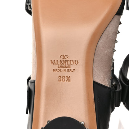 Valentino Garavani Suede Soul Rockstud Strappy Ballerina Flats 38.5 Poudre Black 6 of 7
