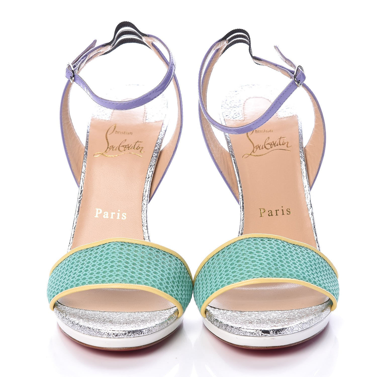 Christian Louboutin Mesh Patent Volumetric 120 Sandals 39 Opal 2 of 7