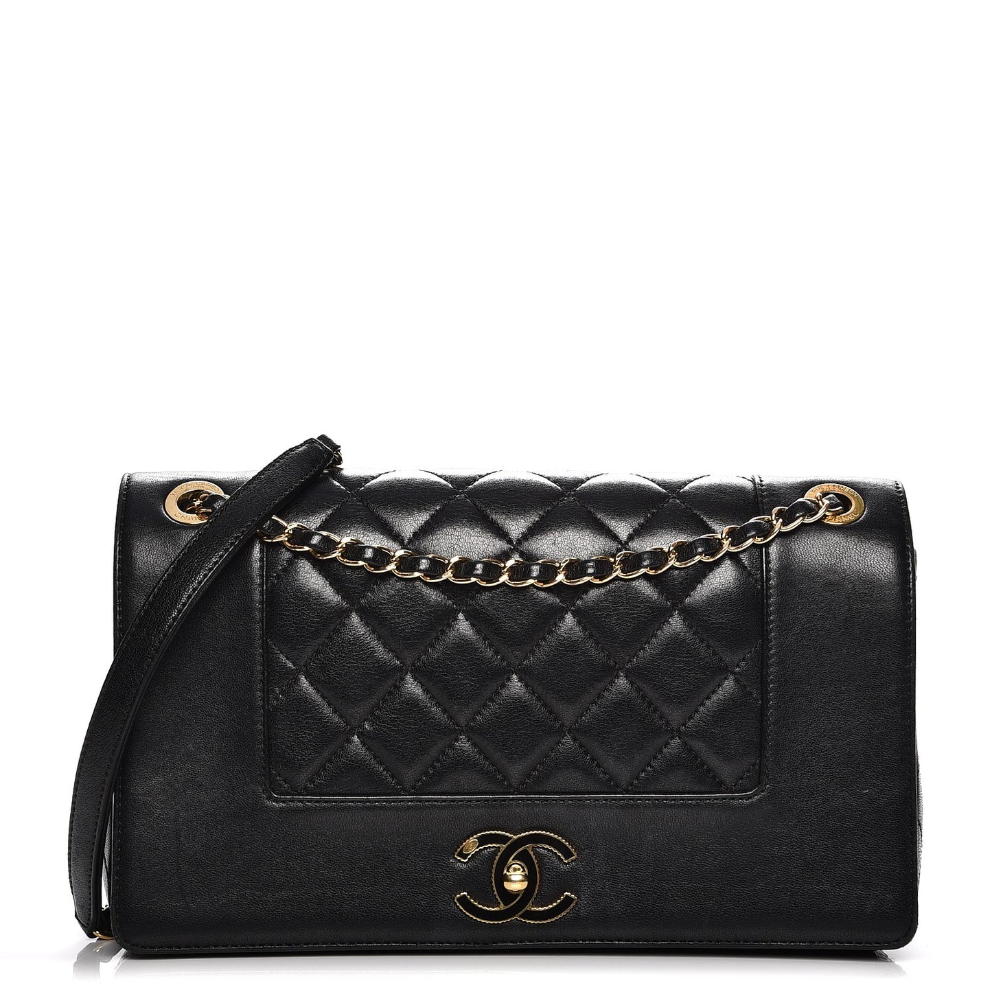 Sheepskin Quilted Vintage Mademoiselle Flap Black