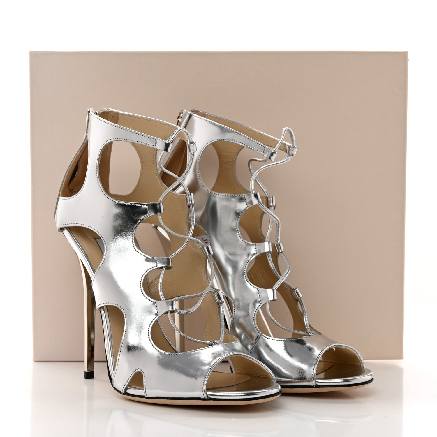 Jimmy Choo Mirror Calfskin Diffuse Pumps 38.5 Silver 8 of 8